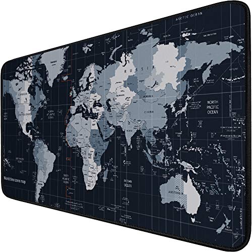 Gaming-Mauspad, groß (80x40 cm), dickes, erweitertes Mauspad, rutschfest, spritzwassergeschützt, Anti-Ray-genähte Kanten, für Esports Pros/Gamer/Desktop/Büro/Home-Map von Hsmienk