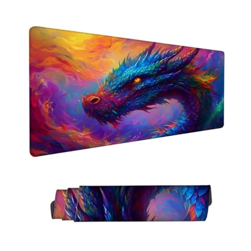 Gaming Mauspad XXL,Mauspad Tier Mousepad 600x300x3mm,Schreibtischunterlage Drachen Mousepad,Wasserdicht Anti-Rutsch Mouse Pad,Verbessert Präzision und Geschwindigkeit,Gaming-Mauspads für PC Hs-650 von Hsqpoobd