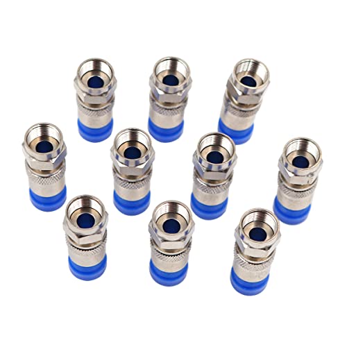 Hsthe Sea 10 Stück SAT F-Quick Mount Connector HD Sat Kabel Kompressionsstecker F Kompressionsstecker 7-7,5 mm Koaxialkabel Antennenkabel Kompressionszange TV Antennenkabel Koax, Blau Hsthe Sea 10 Stück SAT F-Quick Mount Connector HD Sat Kabel Kompressionsstecker F Kompressionsstecker 7-7,5 mm Koaxialkabel Antennenkabel Kompressionszange TV Antennenkabel Koax, Blau von Hsthe Sea