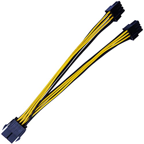 Hsthe Sea GPU VGA PCIe 8-polig Buchse zu Dual 2X 8 Pin (6 + 2) Stecker Express Netzteil Geflochtener Y-Splitter Erweiterung Kabel für K80/ M40/ M60/P40/P100 4-Zoll-20cm von Hsthe Sea