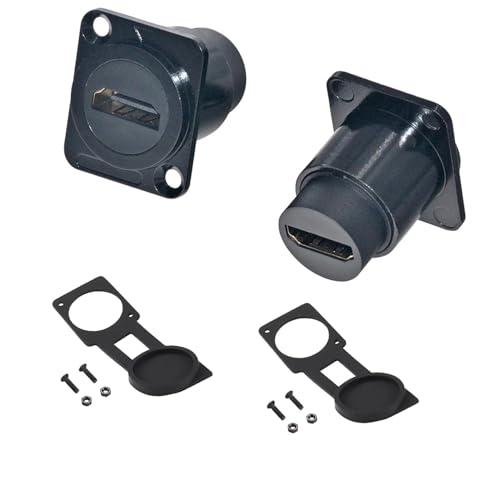 2 Stück D-Typ HDMI Einbaubuchse,HDMI 2.0 Buchse auf Buchse Straight Through Connector,HDMI 2.0 HD Mounting Socket,HDMI Panel Mount Adapter,HDMI Buchse zu Buchse Durchgangsbuchse 4K 60hz 3D und HDR von Hsupez