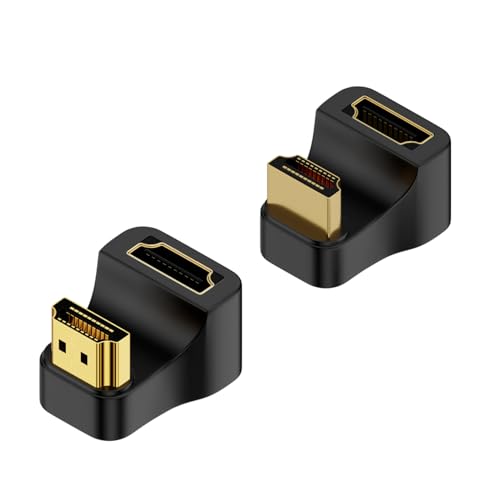 2 Stück HDMI 2.1 U Förmig Winkel Display Adapter 8K HDMI2.1 Stecker auf Buchse 180 Grad Winkel Ultra HD Anschluss 3D 8K@60Hz UHD2.1,für HDTV Laptop Monitor Projektor(1 Vorwärt+1 Rückwärt) von Hsupez