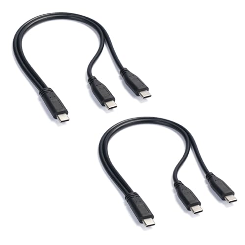 2 Stück USB C Splitter Ladekabel, Typ C auf Doppel Typ C Ladeadapter, 30cm, 5V/3A, Nur Laden, Kein Datentransfer, USB C auf 2x USB C Kabel für Handy, Taschenlampe, Kleingeräte 2 Stück USB C Splitter Ladekabel, Typ C auf Doppel Typ C Ladeadapter, 30cm, 5V/3A, Nur Laden, Kein Datentransfer, USB C auf 2x USB C Kabel für Handy, Taschenlampe, Kleingeräte von Hsupez
