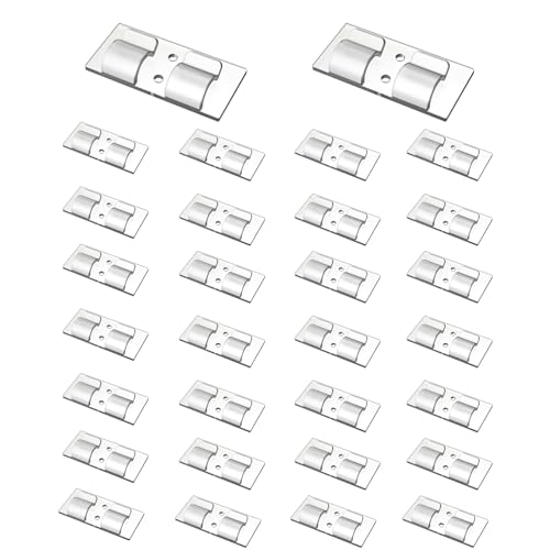 30 Stück Kabelhalter, Outdoor Kabel Clips, Doppelte Reihe von selbstklebenden Haken, Kabelführung Organizer, Haken Draht Halter für Lichterketten 30 Stück Kabelhalter, Outdoor Kabel Clips, Doppelte Reihe von selbstklebenden Haken, Kabelführung Organizer, Haken Draht Halter für Lichterketten von Hsupez