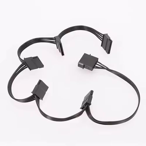 Hsupez SATA Power Splitter Kabel, 1 auf 5 SA-TA 15 Pin Stromkabel, SATA Stromadapter mit Reinkupfer, 1 Stecker auf 5 Buchsen, für 5 Festplatten oder optische Laufwerke gleichzeitig Hsupez SATA Power Splitter Kabel, 1 auf 5 SA-TA 15 Pin Stromkabel, SATA Stromadapter mit Reinkupfer, 1 Stecker auf 5 Buchsen, für 5 Festplatten oder optische Laufwerke gleichzeitig von Hsupez