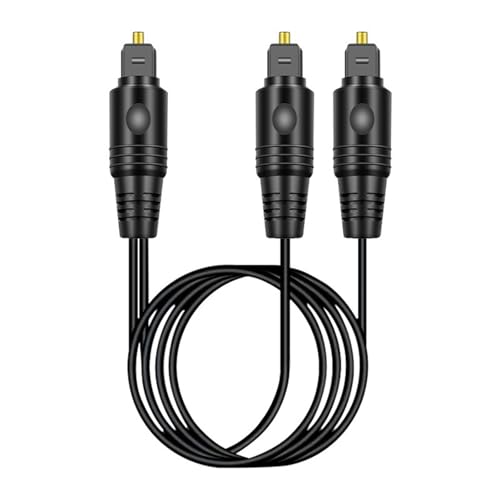Optisches Audiokabel, Digital Optical Splitter Adapter Kabel 1 in 2 Out, 1M, Optical Audio Cable, Digital Fiber Optic Audio Splitter, Kompatibel mit Soundbar, Stereoanlage, Heimkino, PS4, Xbox von Hsupez