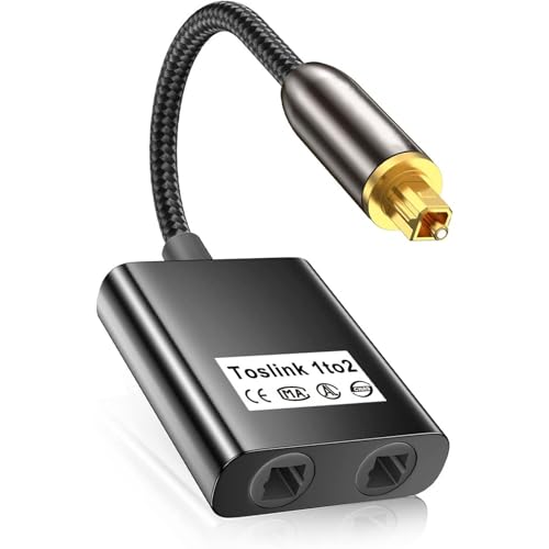 Toslink Splitter 1 in 2 Out Optischer Splitter Digital Audio Optisches, Optisches Kabel Kabel Verteiler Optical Audio SPDIF Splitter Digitaler Audio Optischer Splitter Adapter für TV DVD Soundbar von Hsupez