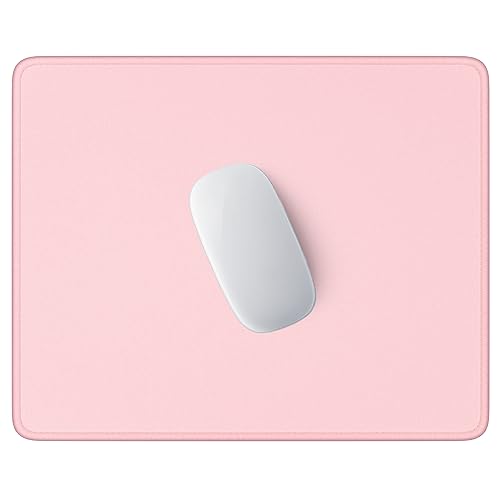 Hsurbtra Mauspad, Premium-Textur, quadratisch, 25,7 x 22,6 cm, genähter Rand, rutschfest, wasserdicht, Gummi, hübsches Mauspad für Büro, Gaming, Laptop, Damen, Kinder, Rosa von Hsurbtra