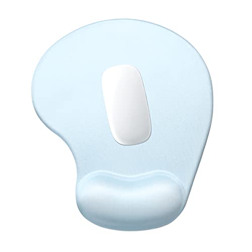 Hsurbtra Mauspad mit Gel-Handballenauflage Ergonomisches Wasserdicht Komfort Mausmatte mit Handgelenkpolster Handauflage, Mousepad mit Handauflage für schonende Handgelenk Haltung, Himmelblau von Hsurbtra