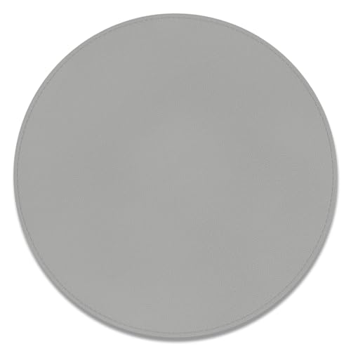 Hsxnam Leder-Mauspad, Büro-Mauspad, rutschfeste Gummiunterseite, genähter Rand, waschbar, wasserdicht, rundes Mauspad für Büro, Gaming, PC, Laptop, runder Durchmesser 22,1 cm, Grau Hsxnam Leder-Mauspad, Büro-Mauspad, rutschfeste Gummiunterseite, genähter Rand, waschbar, wasserdicht, rundes Mauspad für Büro, Gaming, PC, Laptop, runder Durchmesser 22,1 cm, Grau von Hsxnam