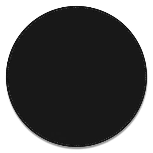 Hsxnam Leder-Mauspad, Büro-Mauspad, rutschfeste Gummiunterseite, genähter Rand, waschbar, wasserdicht, rundes Mauspad für Büro, Gaming, PC, Laptop, runder Durchmesser 22,1 cm, Schwarz Hsxnam Leder-Mauspad, Büro-Mauspad, rutschfeste Gummiunterseite, genähter Rand, waschbar, wasserdicht, rundes Mauspad für Büro, Gaming, PC, Laptop, runder Durchmesser 22,1 cm, Schwarz von Hsxnam