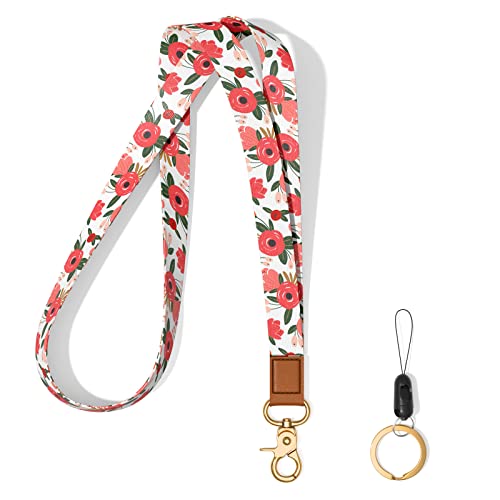Hsxnam Schlüsselband Umhängeband Lang, Neck Lanyard mit Metall Ring und Echtem Lede, Schlüsselband für Frauen Männer Handy Schlüssel Arbeitskarte ID-Karten Hsxnam Schlüsselband Umhängeband Lang, Neck Lanyard mit Metall Ring und Echtem Lede, Schlüsselband für Frauen Männer Handy Schlüssel Arbeitskarte ID-Karten von Hsxnam