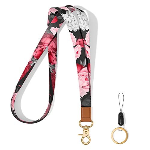 Hsxnam Schlüsselband Umhängeband Lang, Neck Lanyard mit Metall Ring und Echtem Lede, Schlüsselband für Frauen Männer Handy Schlüssel Arbeitskarte ID-Karten Hsxnam Schlüsselband Umhängeband Lang, Neck Lanyard mit Metall Ring und Echtem Lede, Schlüsselband für Frauen Männer Handy Schlüssel Arbeitskarte ID-Karten von Hsxnam