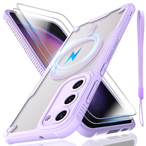 Schutzhülle für Samsung Galaxy S23 Plus, durchscheinende, matte Rückseite mit Magsafe, magnetischer, schlanker, stoßfester Schutzhülle und Umhängeband, 2 x Displayschutzfolie aus gehärtetem Glas mit Schutzhülle für Samsung Galaxy S23 Plus, durchscheinende, matte Rückseite mit Magsafe, magnetischer, schlanker, stoßfester Schutzhülle und Umhängeband, 2 x Displayschutzfolie aus gehärtetem Glas mit von Htlhpxx