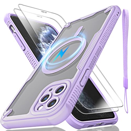 Schutzhülle für iPhone 11 Pro, durchscheinende, matte Rückseite, kompatibel mit Magsafe, magnetische, schlanke, stoßfeste Schutzhülle mit Umhängeband und 2 x 9H-Hartglas-Displayschutzfolien, 14,7 cm Schutzhülle für iPhone 11 Pro, durchscheinende, matte Rückseite, kompatibel mit Magsafe, magnetische, schlanke, stoßfeste Schutzhülle mit Umhängeband und 2 x 9H-Hartglas-Displayschutzfolien, 14,7 cm von Htlhpxx