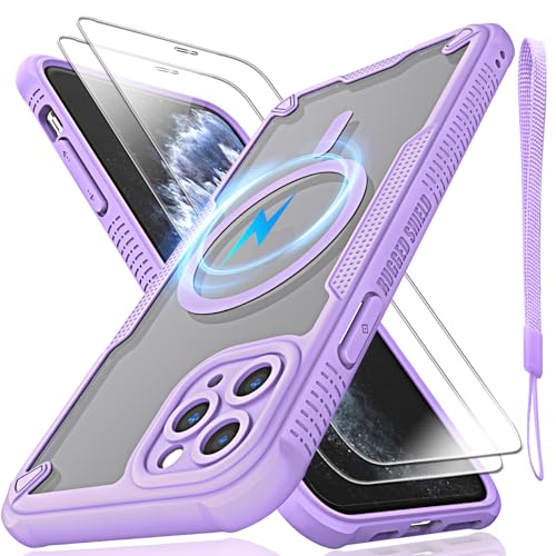 Schutzhülle für iPhone 11 Pro Max, durchscheinende, matte Rückseite mit Magsafe, magnetischer, schlanker, stoßfester Schutzhülle mit Umhängeband und 2 x 9H-Hartglas-Displayschutzfolien, 16,5 cm (6,5 Schutzhülle für iPhone 11 Pro Max, durchscheinende, matte Rückseite mit Magsafe, magnetischer, schlanker, stoßfester Schutzhülle mit Umhängeband und 2 x 9H-Hartglas-Displayschutzfolien, 16,5 cm (6,5 von Htlhpxx