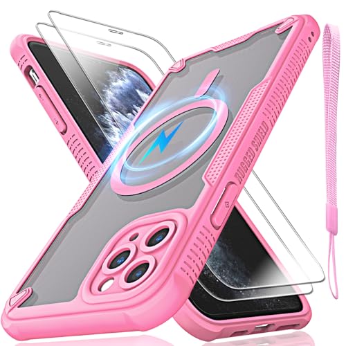 Schutzhülle für iPhone 11 Pro Max, durchscheinende, matte Rückseite mit Magsafe, magnetischer, schlanker, stoßfester Schutzhülle mit Umhängeband und 2 x 9H-Hartglas-Displayschutzfolien, 16,5 cm (6,5 Schutzhülle für iPhone 11 Pro Max, durchscheinende, matte Rückseite mit Magsafe, magnetischer, schlanker, stoßfester Schutzhülle mit Umhängeband und 2 x 9H-Hartglas-Displayschutzfolien, 16,5 cm (6,5 von Htlhpxx