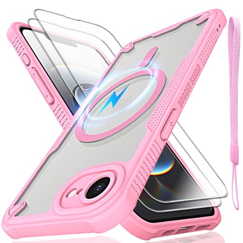 Schutzhülle für iPhone 16E, durchscheinende, matte Rückseite, kompatibel mit Magsafe, magnetische, schlanke, stoßfeste Schutzhülle mit Umhängeband und 2 x 9H-Hartglas-Displayschutzfolien, 15,5 cm (6,1 Schutzhülle für iPhone 16E, durchscheinende, matte Rückseite, kompatibel mit Magsafe, magnetische, schlanke, stoßfeste Schutzhülle mit Umhängeband und 2 x 9H-Hartglas-Displayschutzfolien, 15,5 cm (6,1 von Htlhpxx