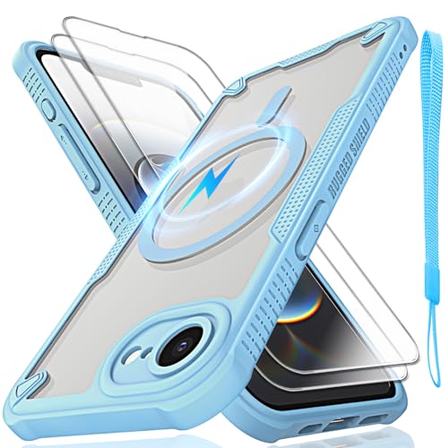 Schutzhülle für iPhone 16E, durchscheinende, matte Rückseite, kompatibel mit Magsafe, magnetische, schlanke, stoßfeste Schutzhülle mit Umhängeband und 2 x 9H-Hartglas-Displayschutzfolien, 15,5 cm (6,1 Schutzhülle für iPhone 16E, durchscheinende, matte Rückseite, kompatibel mit Magsafe, magnetische, schlanke, stoßfeste Schutzhülle mit Umhängeband und 2 x 9H-Hartglas-Displayschutzfolien, 15,5 cm (6,1 von Htlhpxx