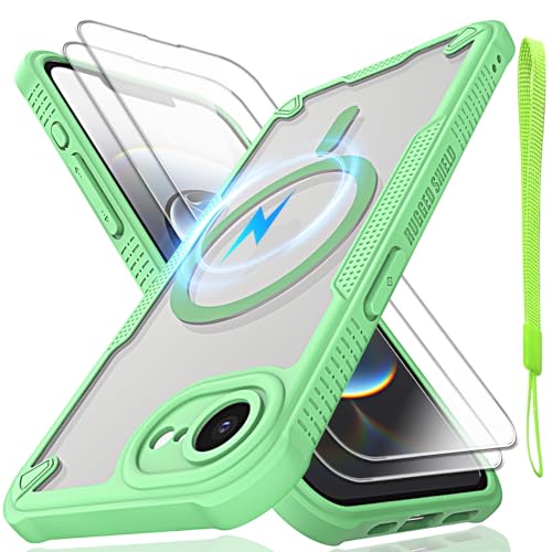 Schutzhülle für iPhone 16E, durchscheinende, matte Rückseite, kompatibel mit Magsafe, magnetische, schlanke, stoßfeste Schutzhülle mit Umhängeband und 2 x 9H-Hartglas-Displayschutzfolien, 15,5 cm (6,1 Schutzhülle für iPhone 16E, durchscheinende, matte Rückseite, kompatibel mit Magsafe, magnetische, schlanke, stoßfeste Schutzhülle mit Umhängeband und 2 x 9H-Hartglas-Displayschutzfolien, 15,5 cm (6,1 von Htlhpxx