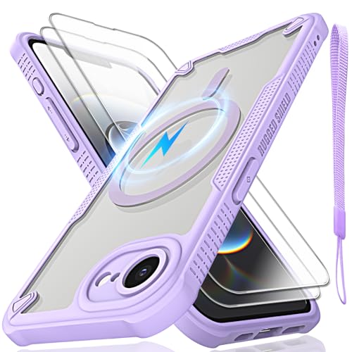 Schutzhülle für iPhone 16E, durchscheinende, matte Rückseite, kompatibel mit Magsafe, magnetische, schlanke, stoßfeste Schutzhülle mit Umhängeband und 2 x 9H-Hartglas-Displayschutzfolien, 15,5 cm (6,1 Schutzhülle für iPhone 16E, durchscheinende, matte Rückseite, kompatibel mit Magsafe, magnetische, schlanke, stoßfeste Schutzhülle mit Umhängeband und 2 x 9H-Hartglas-Displayschutzfolien, 15,5 cm (6,1 von Htlhpxx