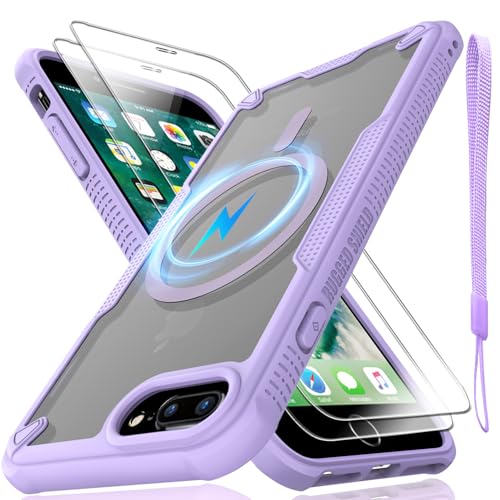 Schutzhülle für iPhone 7/8 Plus, durchscheinende, matte Rückseite, kompatibel mit Magsafe, magnetisch, schlank, stoßfest, Schutzhülle mit Umhängeband und 2 x 9H-Hartglas-Displayschutzfolien, 14 cm Schutzhülle für iPhone 7/8 Plus, durchscheinende, matte Rückseite, kompatibel mit Magsafe, magnetisch, schlank, stoßfest, Schutzhülle mit Umhängeband und 2 x 9H-Hartglas-Displayschutzfolien, 14 cm von Htlhpxx