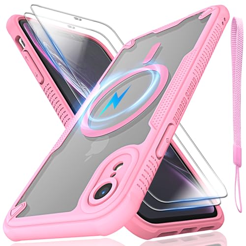 Schutzhülle für iPhone XR, durchscheinende, matte Rückseite, kompatibel mit Magsafe, magnetische, schlanke, stoßfeste Schutzhülle mit Umhängeband und 2 x 9H-Displayschutzfolie aus gehärtetem Glas Schutzhülle für iPhone XR, durchscheinende, matte Rückseite, kompatibel mit Magsafe, magnetische, schlanke, stoßfeste Schutzhülle mit Umhängeband und 2 x 9H-Displayschutzfolie aus gehärtetem Glas von Htlhpxx
