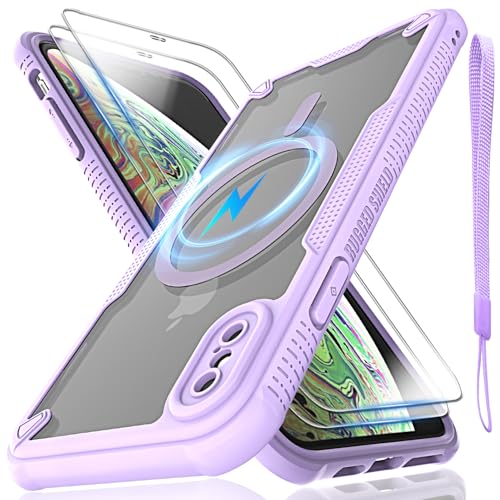 Schutzhülle für iPhone XS Max, durchscheinende, matte Rückseite, kompatibel mit Magsafe, magnetische, schlanke, stoßfeste Schutzhülle mit Umhängeband und 2 x 9H-Hartglas-Displayschutzfolien, 16,5 cm Schutzhülle für iPhone XS Max, durchscheinende, matte Rückseite, kompatibel mit Magsafe, magnetische, schlanke, stoßfeste Schutzhülle mit Umhängeband und 2 x 9H-Hartglas-Displayschutzfolien, 16,5 cm von Htlhpxx