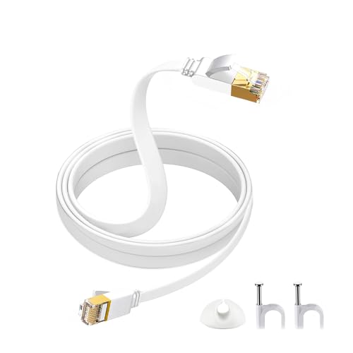 HuLuWa CAT 7 Netzwerkkabel,Netzwerkkabel Flach Lan kabel 1 Meter,Patchkabel Cat 7,Gigabit Ethernet,RJ45 kabel für PS5/4 Router Modem TV Laptop von HuLuWa