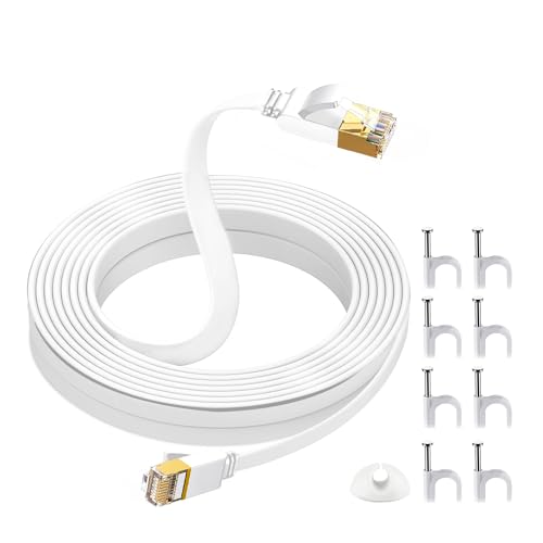 HuLuWa CAT 7 Netzwerkkabel,Netzwerkkabel Flach Lan kabel 5meter,Patchkabel Cat 7,Gigabit Ethernet,RJ45 kabel für PS5/4 Router Modem TV Laptop von HuLuWa
