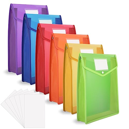 HuaJiao A4 Kunststoffmappen, 6 Stück, Kunststoff-Ordner mit Druckknopfverschluss, Kartenfach für Schule, Büro, Zuhause, Blau, Grün, Orange, Lila, Rot HuaJiao A4 Kunststoffmappen, 6 Stück, Kunststoff-Ordner mit Druckknopfverschluss, Kartenfach für Schule, Büro, Zuhause, Blau, Grün, Orange, Lila, Rot von HuaJiao