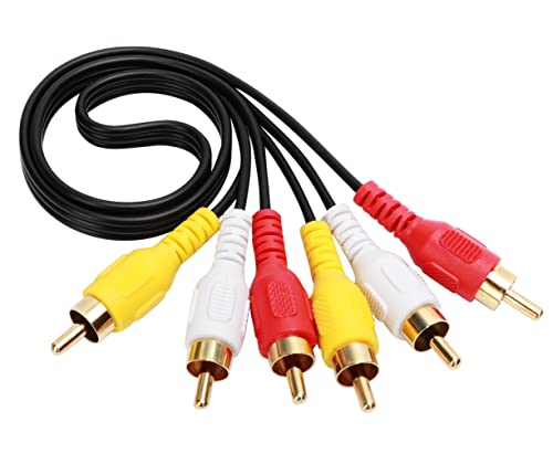 HuaLiSiJi Klinken Video 3RCA auf 3RCA Component Kabel, RCA Kabel Audio Video für Heimkino, Lautsprecher, Stereoanlage, TV (3RCA to 3RCA 0.5m) von HuaLiSiJi