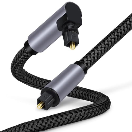 HuaLiSiJi Optisches Audiokabel S/PDIF Digital Audio Out Kabel, Geflochten Aluminiumhülle Lichtleiterkabel für Stereoanlage, Soundbar, Heimkino, PS4 Xbox (1m) von HuaLiSiJi