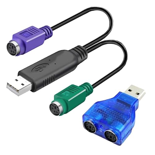 HuaLiSiJi PS2 2 USB Keyboard Adapter PS2 Adapter USB Maus Keyboard, Eingebauter Chip Ohne Treiber, Plug and Play von HuaLiSiJi