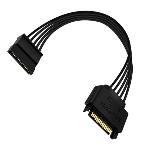 HuaLiSiJi SATA Kabel Male Female SATA Verlängerungskabel 15 Pin Male Female, SATA Verlängerungskabel Male Schwarz 30cm von HuaLiSiJi