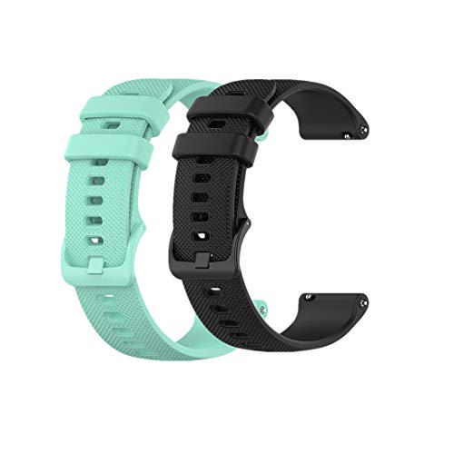 Huabao Armband Kompatibel mit Garmin vivoactive 4,Verstellbares Silikon Sport Strap Ersatzband für Garmin vivoactive 4 Watch (Blaugrün + schwarz) von Huabao