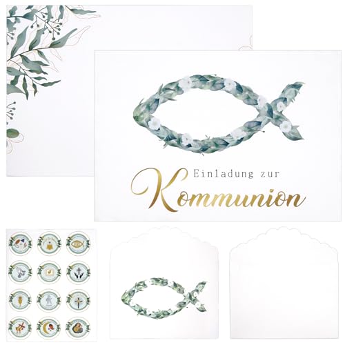 12x Kommunion Einladungskarten,mit 12x Umschlag,12x Aufkleber,einladungskarten kommunion,Einladung Kommunion,konfirmation einladungskarten,Taufe Kommunion Konfirmation für Jungen und Mädchen 12x Kommunion Einladungskarten,mit 12x Umschlag,12x Aufkleber,einladungskarten kommunion,Einladung Kommunion,konfirmation einladungskarten,Taufe Kommunion Konfirmation für Jungen und Mädchen von Huahuanghui