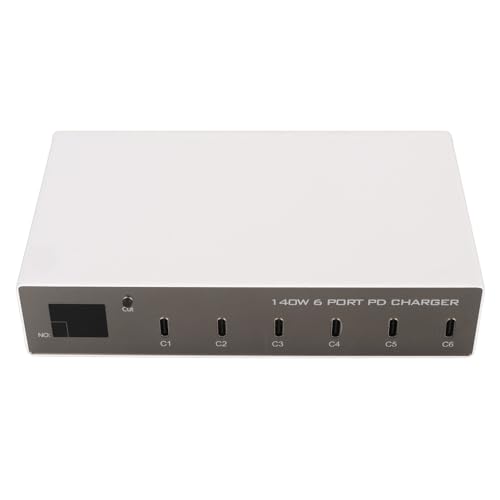 6-Port-Ladeblock, Überladeschutz, Plug-and-Play 100–240 V -Ladestation für Unterwegs (EU-Stecker) von Huairdum