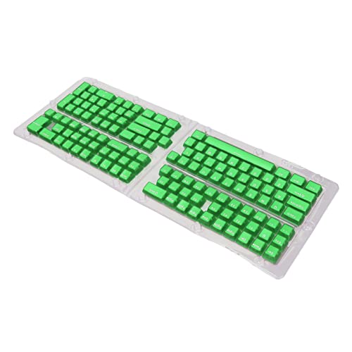 Huairdum 132-Tasten-Tastatur-Tastenkappen, Oleophobe Beschichtung Tastatur-Tastenkappen OEM-Höhe Ergonomisches Design für 68-Tasten-Tastatur (Transparente grüne weiße Buchstaben) von Huairdum