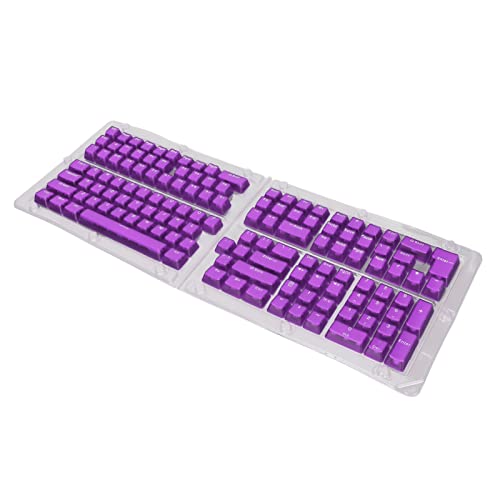 Huairdum 132-Tasten-Tastatur-Tastenkappen, Oleophobe Beschichtung Tastatur-Tastenkappen OEM-Höhe Ergonomisches Design für 68-Tasten-Tastatur (Transparente lila weiße Buchstaben) von Huairdum