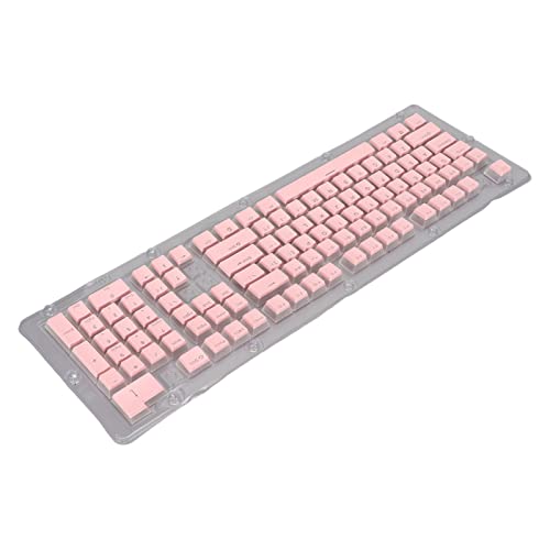 Huairdum ABS-Tastatur-Tastenkappen, ABS-Material Gute Lichtdurchlässigkeit ABS-Tastenkappen Korrosionsbeständigkeit 108 Tasten Mechanisch (Rosa) von Huairdum