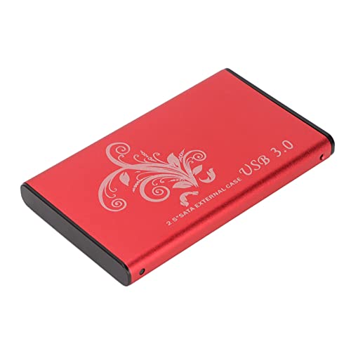 Huairdum Festplattengehäuse 4 TB 2,5 Zoll 5 Gbps HDD-Übertragungsgehäuse Plug-and-Play-LED-Anzeige Aluminiumlegierung für Desktop (Rot) von Huairdum