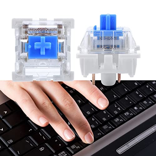 Huairdum Mechanischer Tastaturschalter, Ersatzteile Blauer Schalter, Mechanische Tastatur, Transparentes Gehäuse, LED-Hintergrundbeleuchtung Leuchtet Blau + weiß von Huairdum