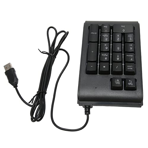 Huairdum Numerische Tastatur mit USB-Kabel, 19 Tasten, ABS, Schwarz, Plug-and-Play, 3-farbige, Hintergrundbeleuchtete Numerische Tastatur für PC von Huairdum