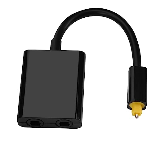 Huairdum SPDIF-Koaxialkabel, Audio-Splitter-Adapter, Digitales Optisches Audiokabel, Langlebiges 1-in-2-out-Zuverlässiges Zimmer für Zuhause (Schwarz) von Huairdum