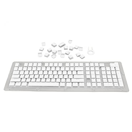 Huairdum Tastatur-Tastenkappen, Benutzerdefinierte Tastenkappen OEM-Höhe Einfache Installation Zweifarbiger Spritzguss 130 Tasten Ergonomisches Design für 87-Tasten-Tastatur (Weiß) von Huairdum