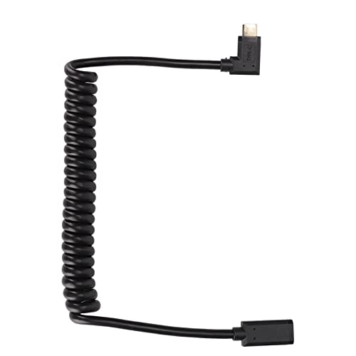 Huairdum USB C 3.1 Kabel, USB C Kabel USB C Buchse auf USB C Stecker Langlebiger 1,2 M Spiralfeder Design 4K 60Hz für Datenübertragung (weibliche zu männliche Seitenbiegung) von Huairdum