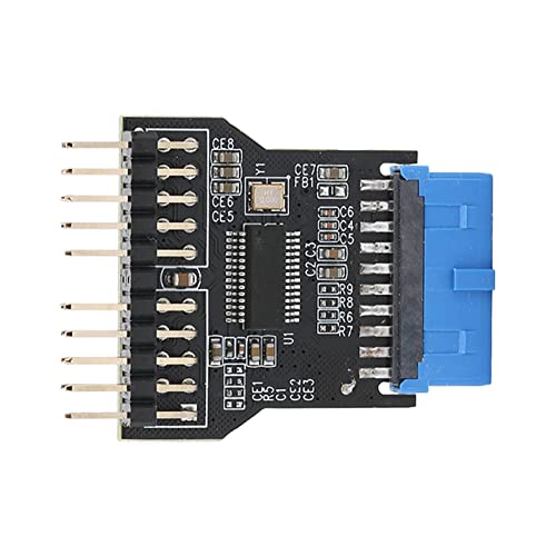 Huairdum USB3.0 19-Pin-Motherboard-Adapter Schwarze Karte 480Mbps USB3.0 19-Pin auf 2 USB3.0 9-Pin 19-Pin Desktop-Buchse von Huairdum