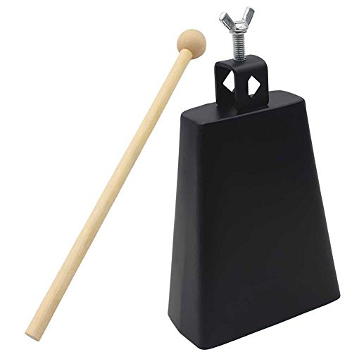 Percussion Cowbell, Percussion 6inch Metal Black Cowbell Drum Zubehör mit Stick von Huairdum