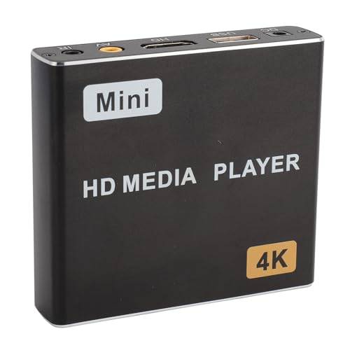 USB HD Media Player, AV-Anschluss HD Media Player 4K 30Hz mit Fernbedienung für Fotos (EU-Stecker) von Huairdum